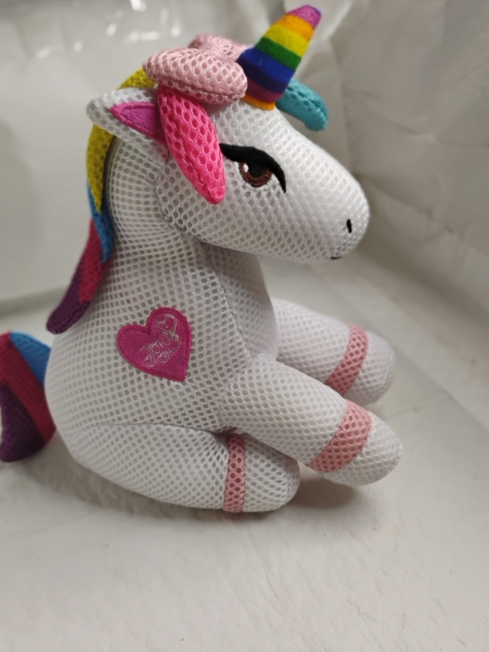 Nickelodeon White Unicorn Plush with Rainbow Horn and Mane